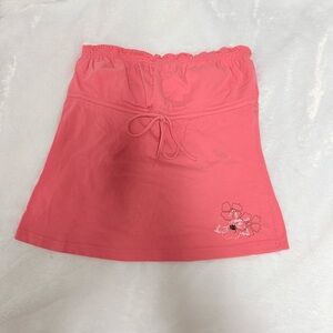 Y2k Garage Tube Top with a Floral Embroidery